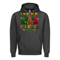 Charcoal Heather rocking around the christmas tree Zipper Hoodie - AdoDesignShop