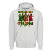Dove Grey rocking around the christmas tree Zipper Hoodie - AdoDesignShop