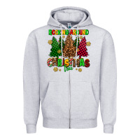 Heather Grey rocking around the christmas tree Zipper Hoodie - AdoDesignShop