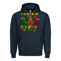 Navy rocking around the christmas tree Zipper Hoodie - AdoDesignShop