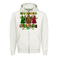 Oatmeal Heather rocking around the christmas tree Zipper Hoodie - AdoDesignShop