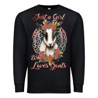 Black just a girl who loves goats Premium Sweatshirt - Jasminsmagicworld