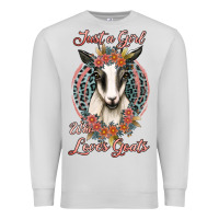 Dove Grey just a girl who loves goats Premium Sweatshirt - Jasminsmagicworld