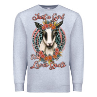 Heather Grey just a girl who loves goats Premium Sweatshirt - Jasminsmagicworld