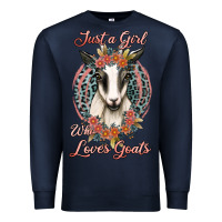Navy just a girl who loves goats Premium Sweatshirt - Jasminsmagicworld