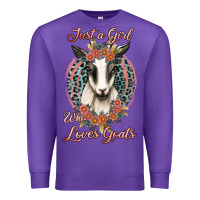 Purple just a girl who loves goats Premium Sweatshirt - Jasminsmagicworld