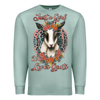 Seafoam just a girl who loves goats Premium Sweatshirt - Jasminsmagicworld