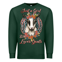 Sports Green just a girl who loves goats Premium Sweatshirt - Jasminsmagicworld