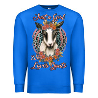 True Royal just a girl who loves goats Premium Sweatshirt - Jasminsmagicworld