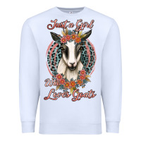 White just a girl who loves goats Premium Sweatshirt - Jasminsmagicworld