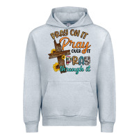 Heather Grey pray on it pray over it pray through it Urban Hoodie - Artiststas