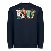 Navy alaskan border collie dog coffee cups Heavyweight Sweatshirt - texasbilliewilder