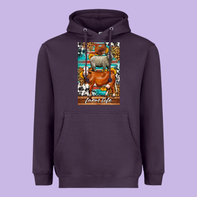Western Farm Life Heavyweight Hoodie Designed By Lillyallendesigns