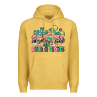 Antique Gold coffee scrubs and rubber gloves Premium Hoodie - MaliasSmallBusiness
