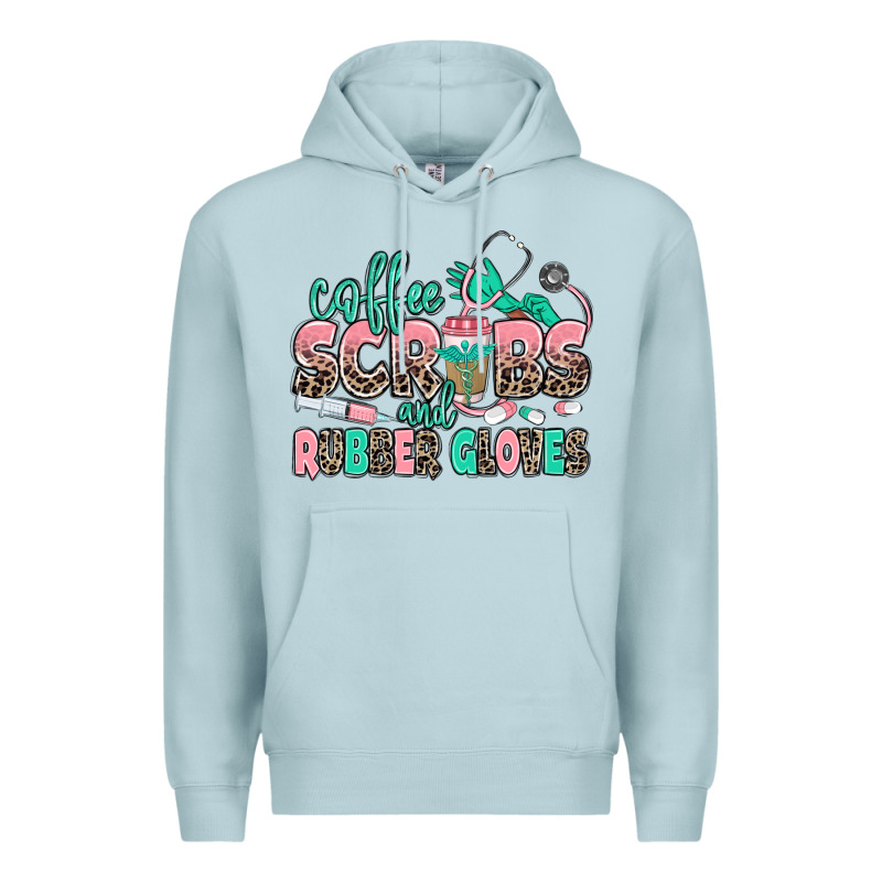 Coffee Scrubs And Rubber Gloves Premium Hoodie by MaliasSmallBusiness | Teevron