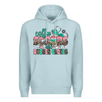 Blue Mist coffee scrubs and rubber gloves Premium Hoodie - MaliasSmallBusiness