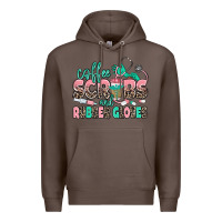 Coffee coffee scrubs and rubber gloves Premium Hoodie - MaliasSmallBusiness
