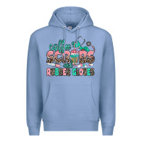 Colony Blue coffee scrubs and rubber gloves Premium Hoodie - MaliasSmallBusiness