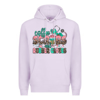 Lilac coffee scrubs and rubber gloves Premium Hoodie - MaliasSmallBusiness