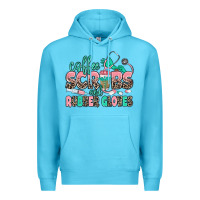 Ocean Blue coffee scrubs and rubber gloves Premium Hoodie - MaliasSmallBusiness
