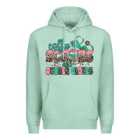 Seafoam coffee scrubs and rubber gloves Premium Hoodie - MaliasSmallBusiness
