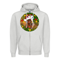 Dove Grey Christmas horse Zipper Hoodie - Artiststas