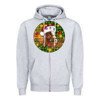 Heather Grey Christmas horse Zipper Hoodie - Artiststas