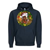 Navy Christmas horse Zipper Hoodie - Artiststas