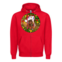 Red Christmas horse Zipper Hoodie - Artiststas