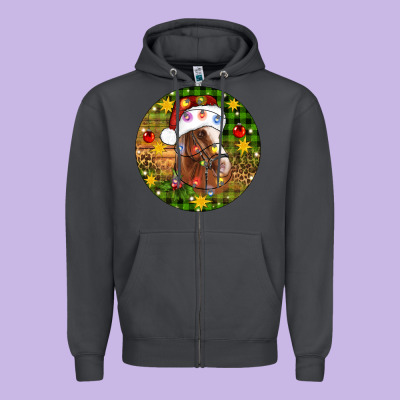 Christmas Horse Zipper Hoodie Designed By Artiststas