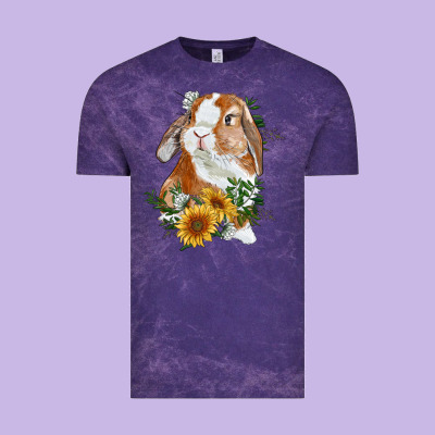 Bunny With Sunflowers Vintage Tee Designed By Ranaportraitstore