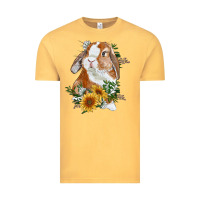 Vintage Mustard bunny with sunflowers Vintage Tee - RanaPortraitStore