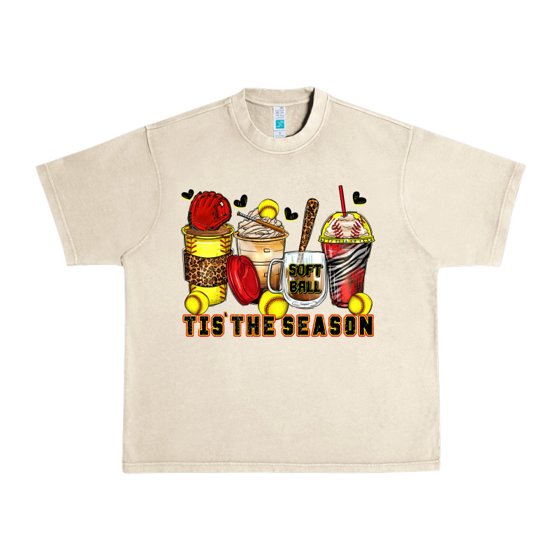 Tis' The Season Softball Coffee Cups Urban Heavy Tee by Zillion Design Studio | Teevron