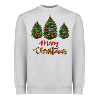 Heather Grey merry christmas trees Heavyweight Sweatshirt - RanaPortraitStore
