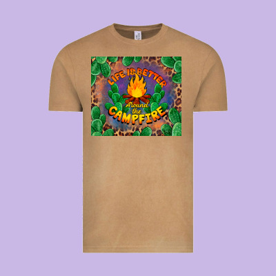 Life Is Better Around The Campfire Vintage Tee Designed By Barkaloodesign