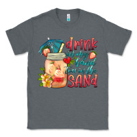 Charcoal Heather drink in my hand toes in the sand Classic Tee - HRA Design Shop