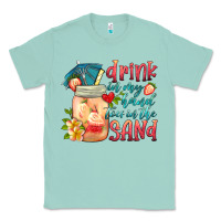 Seafoam drink in my hand toes in the sand Classic Tee - HRA Design Shop