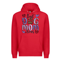 Red best dog mom ever Premium Hoodie - MaliasSmallBusiness