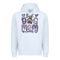 White best dog mom ever Premium Hoodie - MaliasSmallBusiness