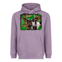 Lavender st Patricks cow with leopard background holstein cow Heavyweight Hoodie - Jasminsmagicworld