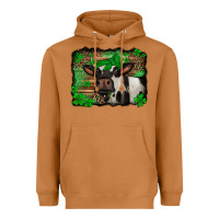 Meerkat st Patricks cow with leopard background holstein cow Heavyweight Hoodie - Jasminsmagicworld