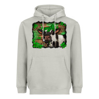 Moon Dust st Patricks cow with leopard background holstein cow Heavyweight Hoodie - Jasminsmagicworld