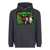 Smoke st Patricks cow with leopard background holstein cow Heavyweight Hoodie - Jasminsmagicworld