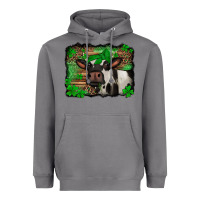 Storm st Patricks cow with leopard background holstein cow Heavyweight Hoodie - Jasminsmagicworld