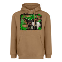 Toasted Coconut st Patricks cow with leopard background holstein cow Heavyweight Hoodie - Jasminsmagicworld