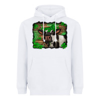 White st Patricks cow with leopard background holstein cow Heavyweight Hoodie - Jasminsmagicworld