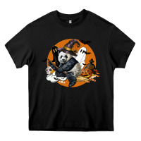Black panda hallowen Heavy Core Tee - LillyAllenDesigns