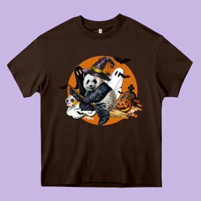 Panda Hallowen Heavy Core Tee Designed By Lillyallendesigns