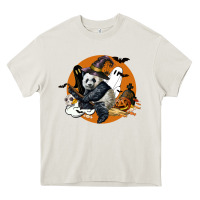 Cream panda hallowen Heavy Core Tee - LillyAllenDesigns