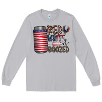 Moon Dust red white  boozed Long Sleeve Tee - CowhideDigitalArt